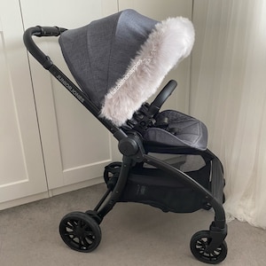 Extra Fluffy Silver Faux Fur Pram Hood Trim