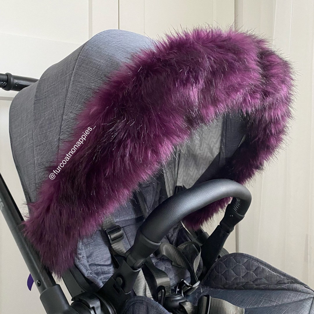 Purple Luxury Faux Fur Pram Hood Trim Etsy