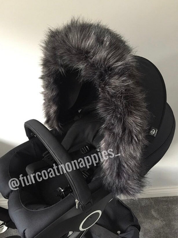 Extra Fluffy Pewter Faux Fur Pram Hood Trim Etsy