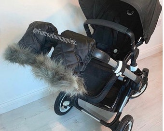 Original Grey Faux Fur Universal Pram/ Stroller Handmitt