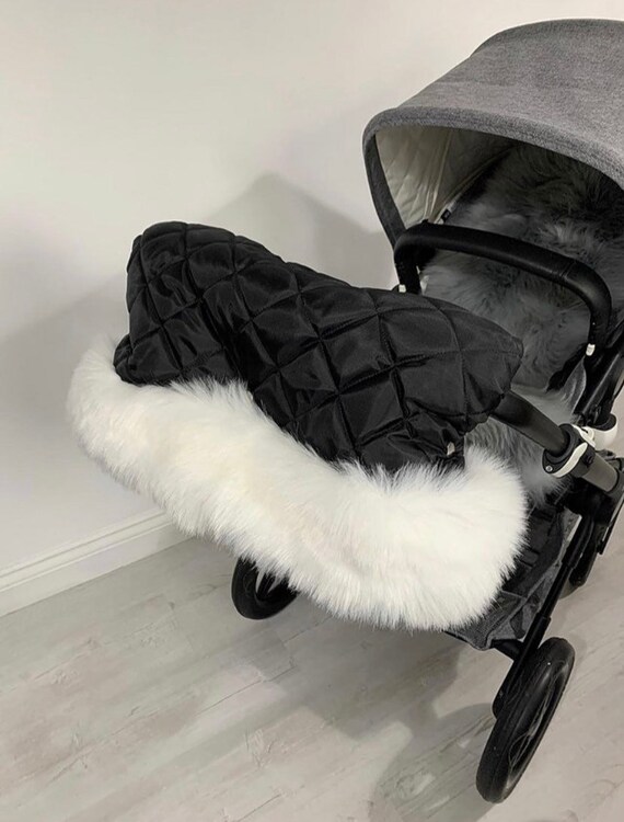 Extra Fluffy Polar Bear White Faux Fur Universal Pram Stroller