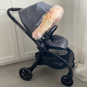 Unicornio lujo Faux Fur Pram Capucha Capl Trim