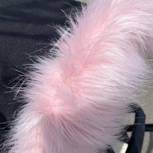 Candy Floss Pink Faux Fur Pram Hood Trim zdjęcie 2