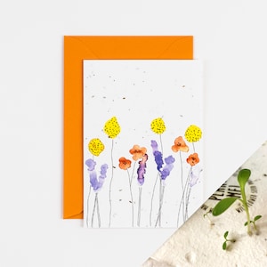 Cartão de sementes / Cartão plantável Billy Button / Ecológico e 100% britânico