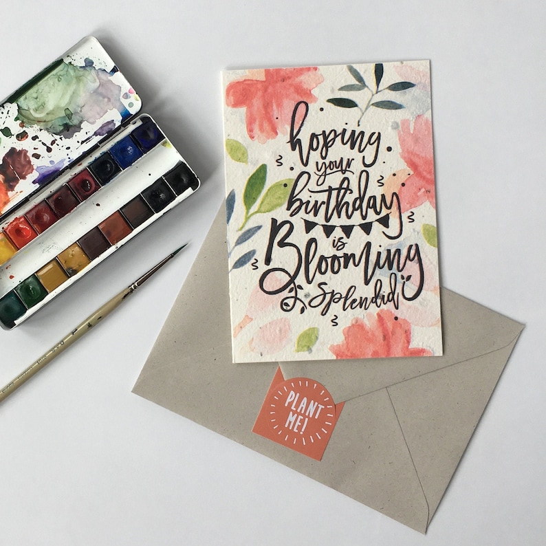 Plantable Seed Birthday Card Blooming Splendid | Etsy