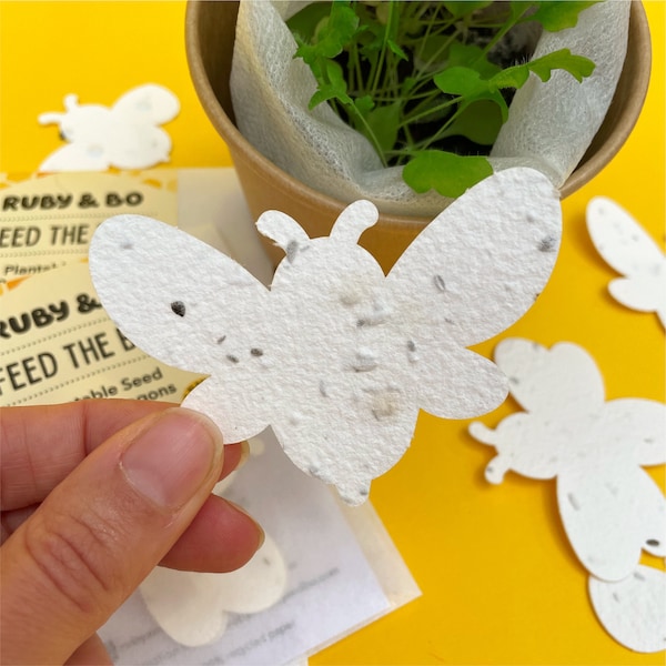 Plantable Paper Bees | Feed the Bees! | Seeds for Bees | Natural Party Favour