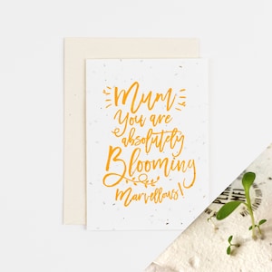 Biglietto per la festa della mamma / Biglietto con semi da piantare / Mamma meravigliosa e in fiore!