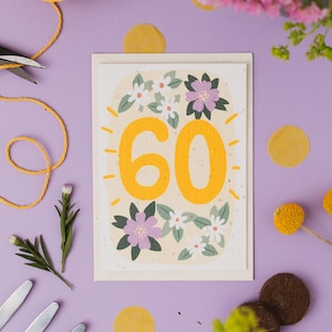 Carte 60e anniversaire à planter