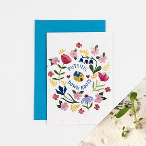 Putting Down Roots Pflanzbare Karte / Neue Heimatkarte / 100% einheimische britische Wildblumen