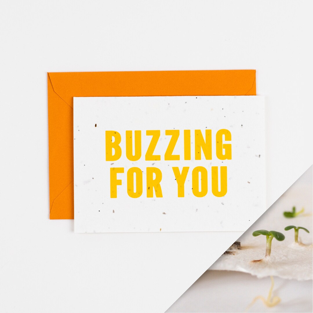 Plantable Seed Card Buzzing for You Congratulations Card Etsy UK