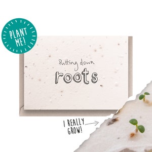 Carte pour graines à planter / Carte pour nouvelle maison / Déménagement / Enracinement / Fleurs sauvages 100 % britanniques