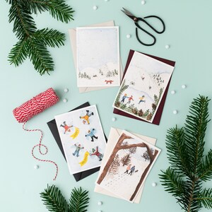 Conjunto de cartões de Natal plantáveis Winter Scenes, cartões de Natal com sementes