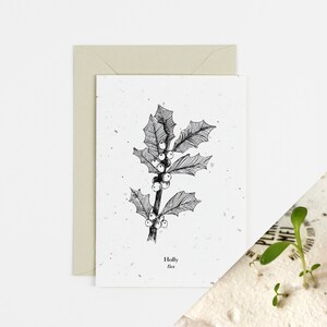 Plantbare kaart geboortebloem december | Symboliseert zuiverheid | Plantbare kerstkaart
