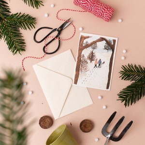 Plantbare kerstkaart Woodland Walkers | Unieke kerstkaarten