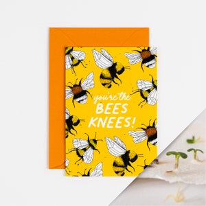 Carte de remerciement à planter / Carte des genoux des abeilles / Carte d'anniversaire à planter