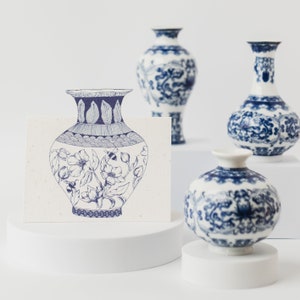 Cartão Plantável Recortado à Mão | Cartão Vaso de Rosas | Cartões Únicos | Capa de Vaso