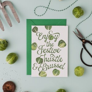 Tarjeta navideña plantable de Hustle & Brussel / Tarjeta para cultivar tus propias coles de Bruselas