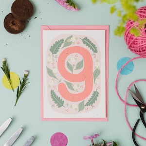 Carte 9e anniversaire à planter