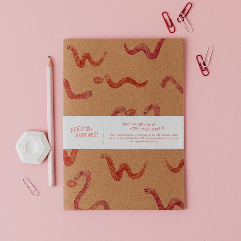 Feed The Worms Compostable Notebook