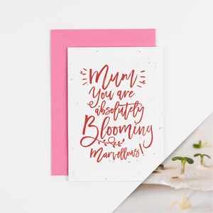 Pflanzbare Muttertagskarte / Samen Muttertagskarte / Blooming Marvellous Mum!