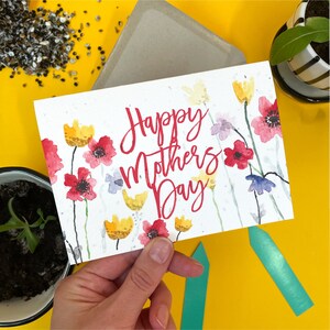 Carte de fête des mères heureuse / Carte de fête des mères à planter / Fleurs sauvages britanniques 100 % indigènes / Semis garantis !