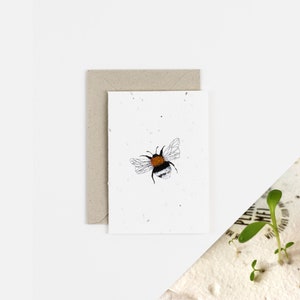 Carte pour notes bourdon arborescent / Carte pour notes à planter / Carte pour notes abeille / Carte graines pour abeilles