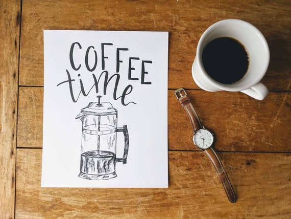 Drawing cup with lettering coffee and coffee Drawing cup with lettering coffee and coffee