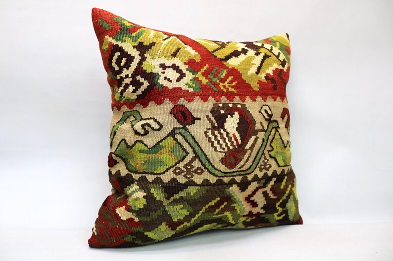 Kilim Pillow Cover 24x24 In Decorative Handmade Pillow Etsy