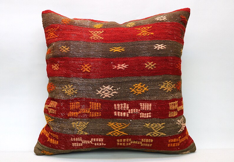 Kilim Pillow Cover 24x24 In Decorative Handmade Pillow Etsy