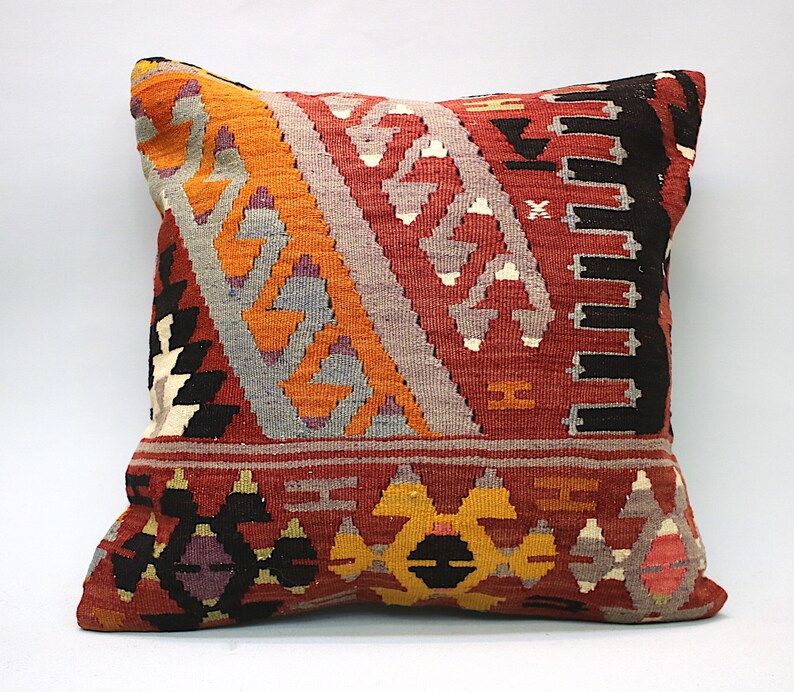 Kilim Pillow Cover 20x20 Decorative Pillow Handmade Etsy