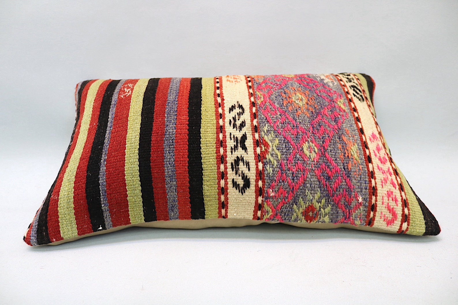 Kilim Pillow 12x20 Decorative Ethnic Pillow Handmade Boho Etsy