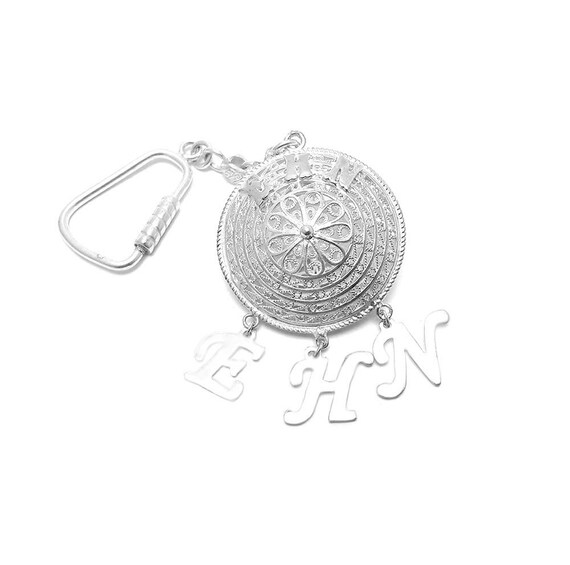 Handmade Filigree Keychain Made of Sterling Silver 