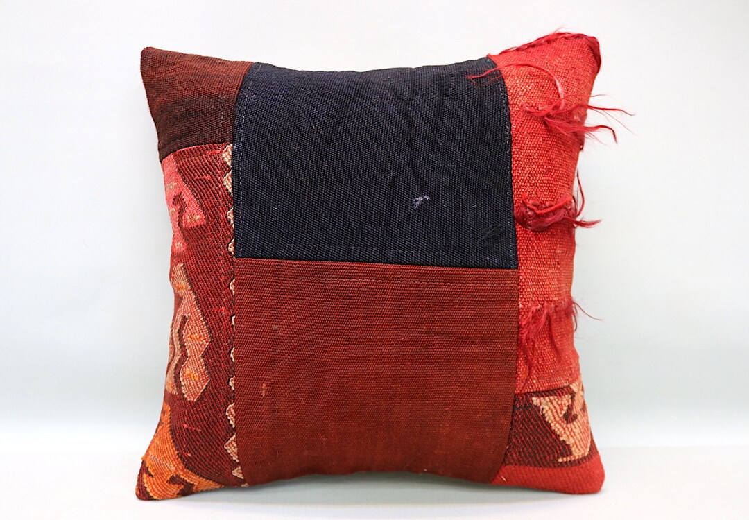 Patchwork Pillow 16x16 Decorative Kilim Pillow Sofa - Etsy