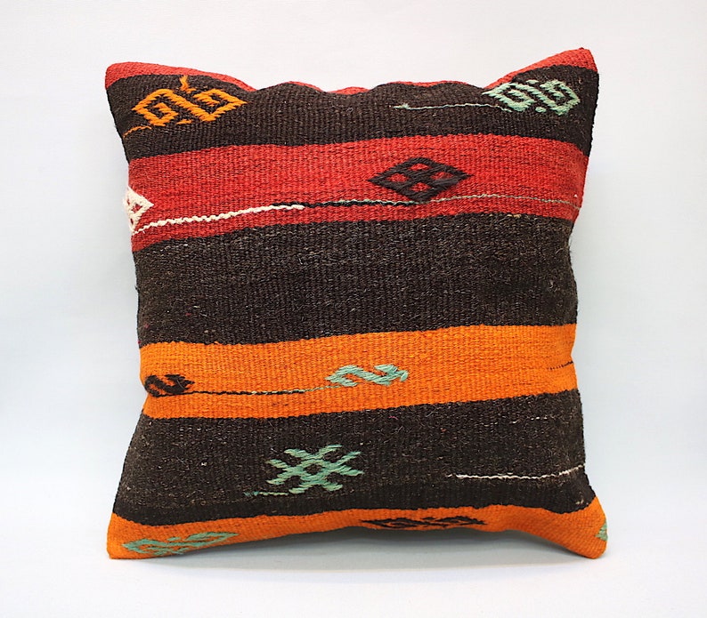 Kilim Pillow Cover 20x20 Decorative Pillow Handmade Etsy