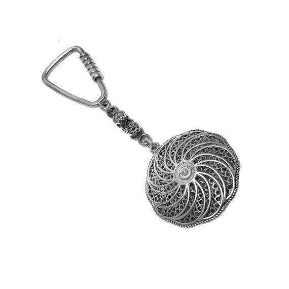 Filigree Keychain Made of 925 Sterling Silver, Handmade Key Holder for  Gift, Authentic Key Ring, Fine Silver Keychain, Ethnic Key Fob