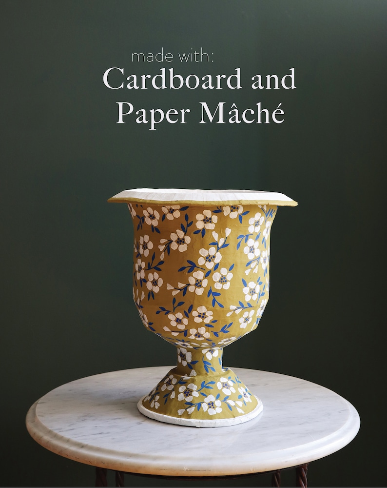Cardboard & Paper Mâché Template PDF: Jardinière Urn image 4