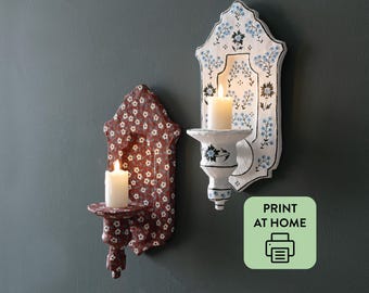 Manor Sconce: Cardboard & Paper Mâché Template PDF