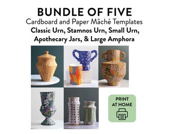 BUNDLE of 5: Classic Urn, Stamnos Urn, Small Urn, Apothecary Jars, Large Amphora