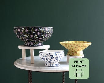 Footed Bowls: Cardboard & Paper Mâché Template PDF