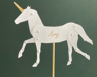 Paper Craft Templates SVG + PDF: Unicorn Puppet / Place Card / Gift Tag