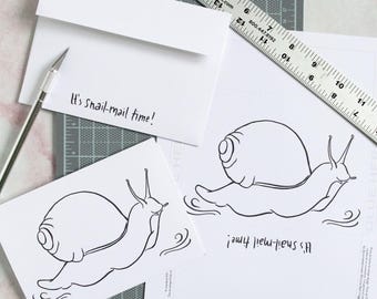 Print-At-Home Envelope + Card Design PDF: Snail Mail