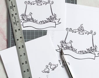 Print-At-Home Envelope + Card Design PDF: Duck & Laurel