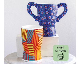 Small Urn: Cardboard & Paper Mâché Template PDF