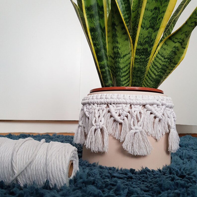 Macramé Plant Pot Cover Potkini Pot Wrap Etsy