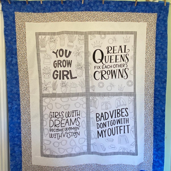 Real Queens fix each other’s crowns lap sized large and roomy UNFINISHED quilt top, ready to finish and make it your own!