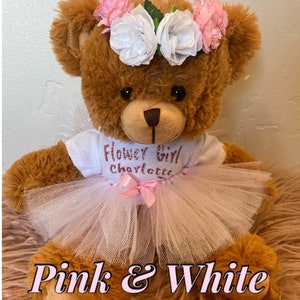 Personalized Flower Girl Teddy Bear Small - 11”