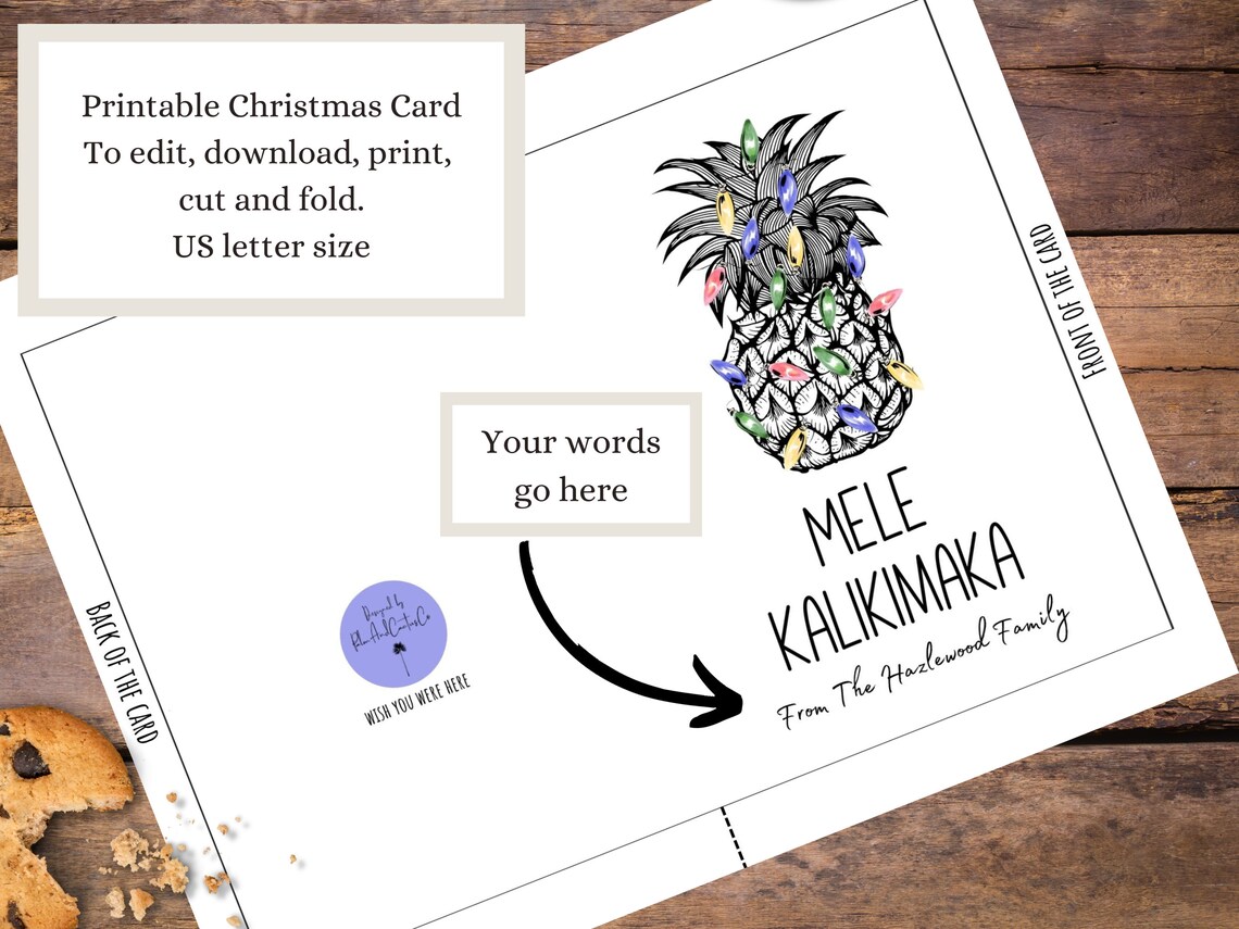 Editable Canva Template: Mele Kalikimaka Holiday Card - Etsy