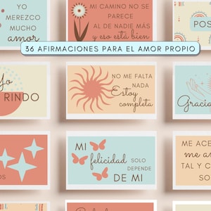 Cartes d'affaires en espagnol | Amor Propio, Confianza y Autoestima | Journaux Frases Positivas | PDF imprimable