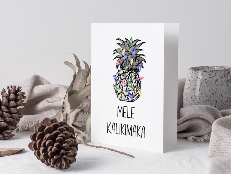 Editable Canva Template: Mele Kalikimaka Holiday Card, Printable ...