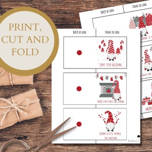 Scandinavian Gnome PRINTABLE Christmas Cards With Envelopes, Nordic ...